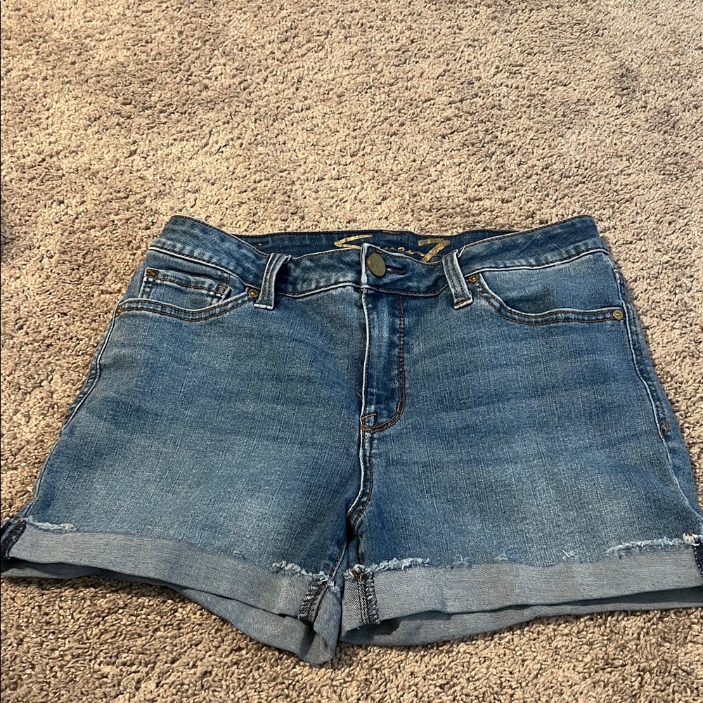 Seven7 Blue Denim with Tan Leather Patch